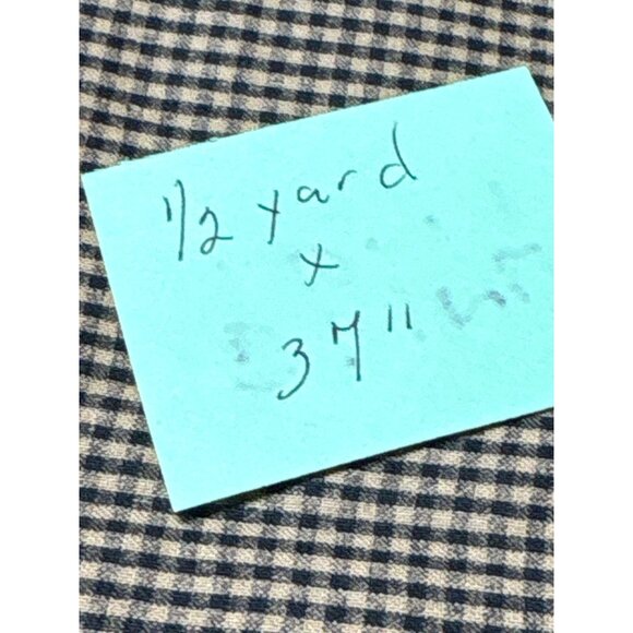 Blue & Beige Gingham Checkered Fabric 1/2 yard x 37" Cotton Blend Sewing Materia - Picture 4 of 5